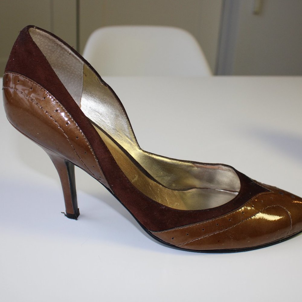 Vintage Nine West Brown Leather Western Heel